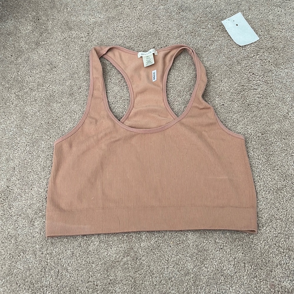 pink ribbed tank top